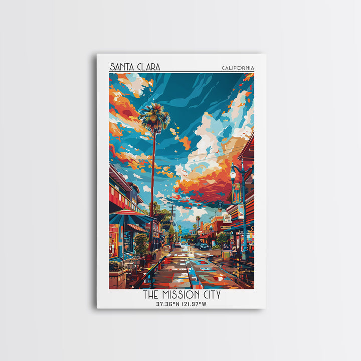 Santa Clara Travel Poster, Canvas Print, City Travel Poster, Travel Wall Art, Living Room Wall Art, City Art Print, Gallery Wall Set