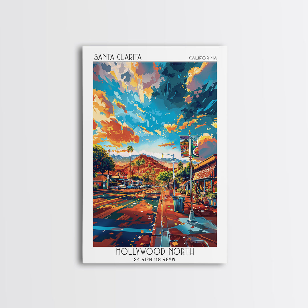 Santa Clarita Travel Poster, Canvas Print, City Art Print, Travel Wall Art, Watercolor Cityscape, Minimalist Poster, Wanderlust Gift