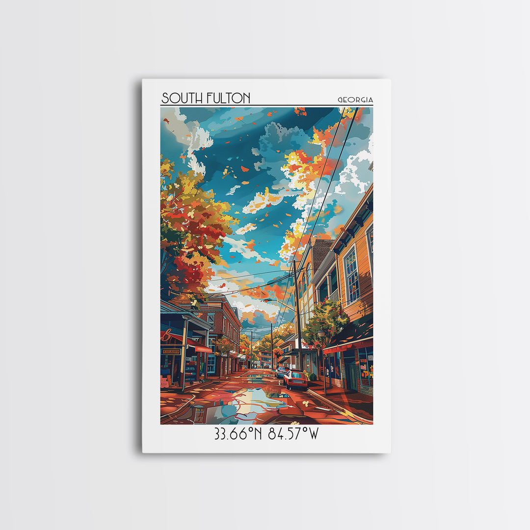 South Fulton Travel Poster, Framed Canvas Print, Retro Wall Art, Travel Print, Vintage Travel, Vintage Travel Art, Minimalist Poster