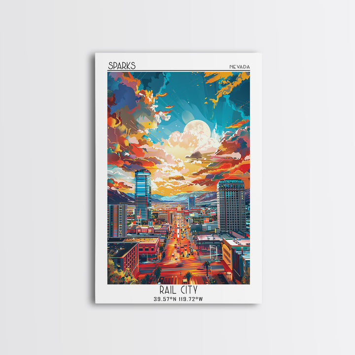 Sparks Travel Poster, Canvas Print, Poster Print, Travel Wall Art, City Illustration, Gallery Wall Set, Retro Wall Art, Travel Decor
