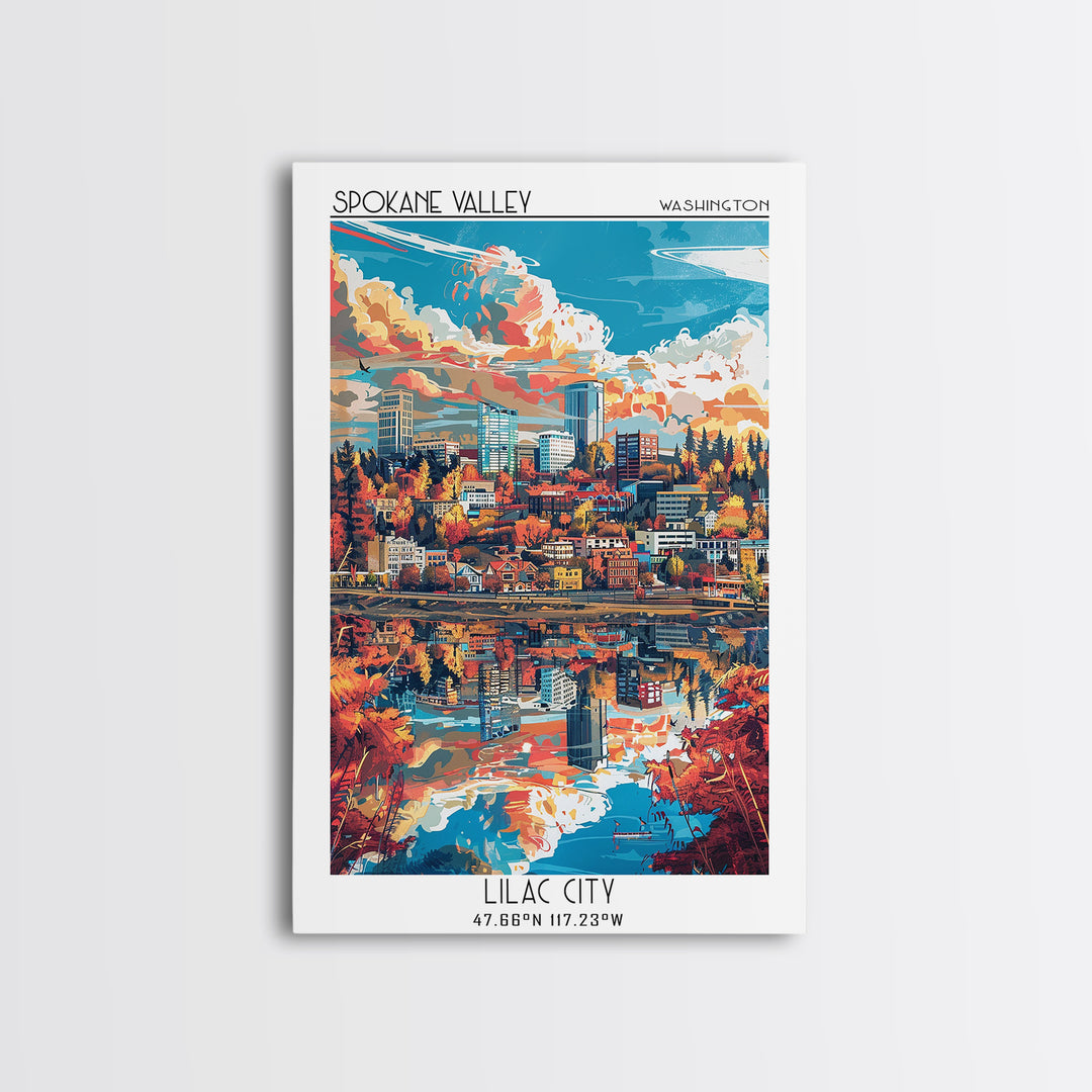 Spokane Travel Poster, Canvas Print, City Art Print, Travel Wall Art, Fine Art Print, Minimalist Poster, Poster Print, City Wall Art
