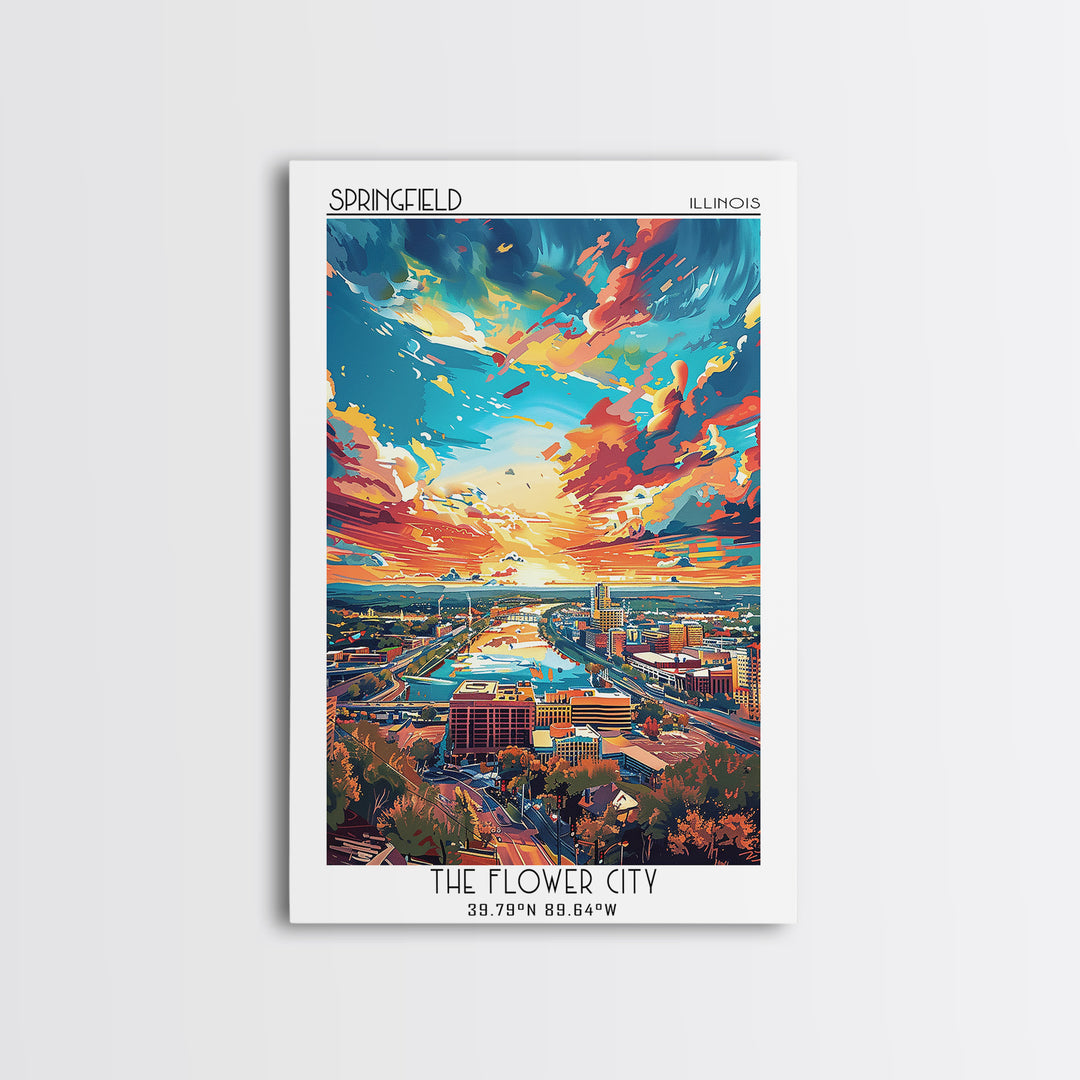 Springfield Missouri Travel Poster, Framed Canvas Print, City Travel Poster, Vintage City Poster, Vintage Travel, Retro Travel Print