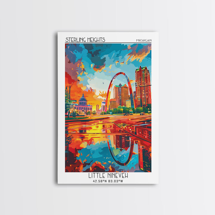 St Louis Travel Poster, Framed Canvas Print, City Travel Poster, Travel Wall Decor, Fine Art Print, Minimalist Poster, Landscape Art
