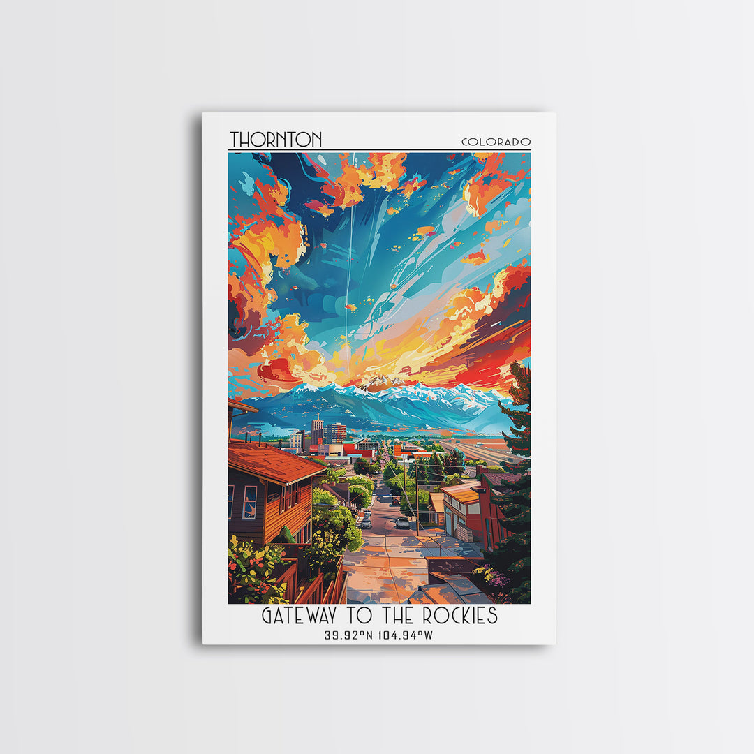 Thornton Travel Poster, Framed Canvas Print, Travel Wall Decor, Minimalist Poster, Poster Print, Mid Century Wall Art, Travel Prints