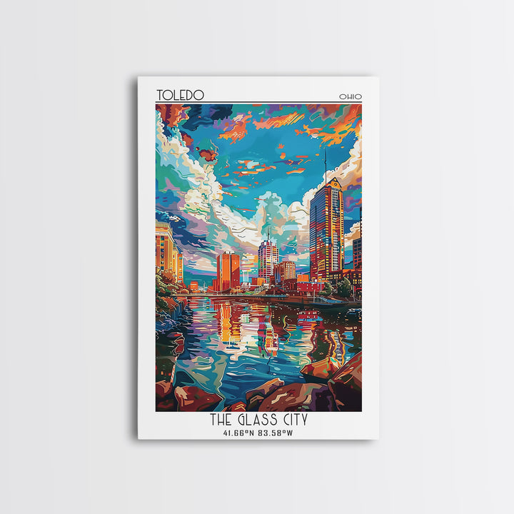 Toledo Travel Poster, Canvas Print, Travel Art Print, Modern Wall Decor, Home Decor, Poster Art, Mid Century Wall Art, Landscape Art