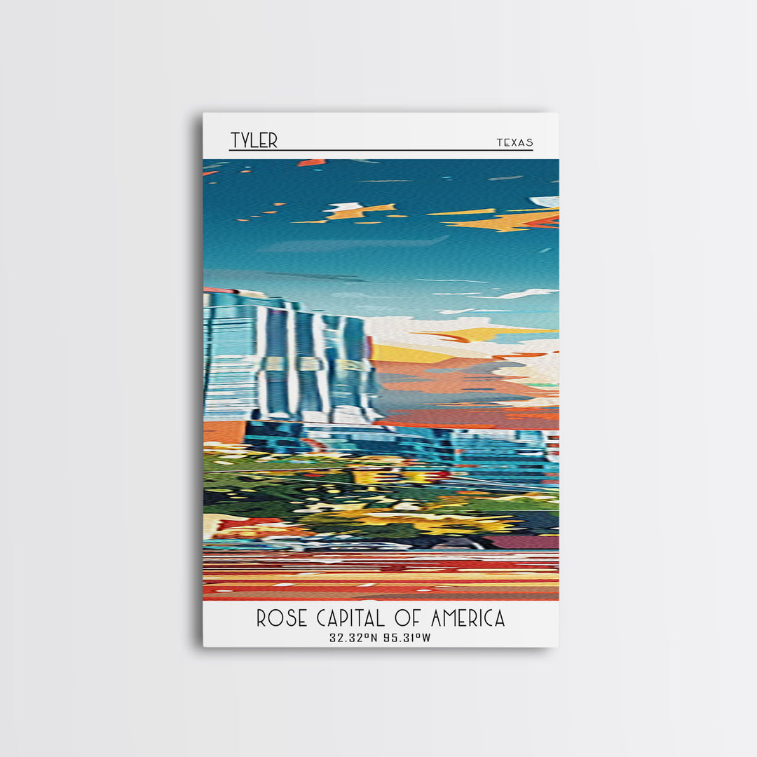 Tyler Travel Poster, Framed Canvas Print, Travel Prints, Landscape Art, Art Print, Minimalist Poster, Vintage Poster, Travel Posters