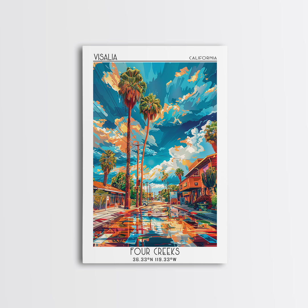 Visalia Travel Poster, Canvas Print, Vintage Travel Print, City Wall Art, Vintage Posters, Wanderlust Gift, City Art Print, Wall Art