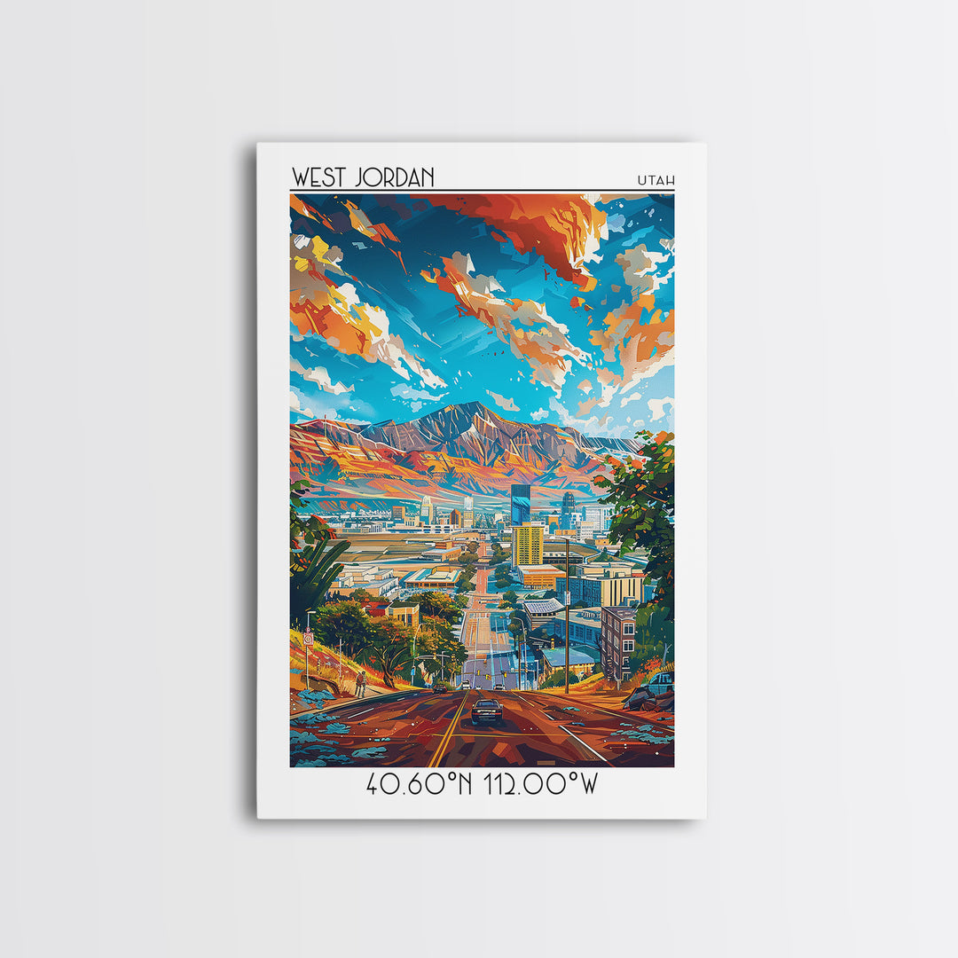 West Jordan Travel Poster, Canvas Print, City Travel Poster, Travel Wall Art, Gallery Wall Set, Vintage Travel, Vintage Travel Print