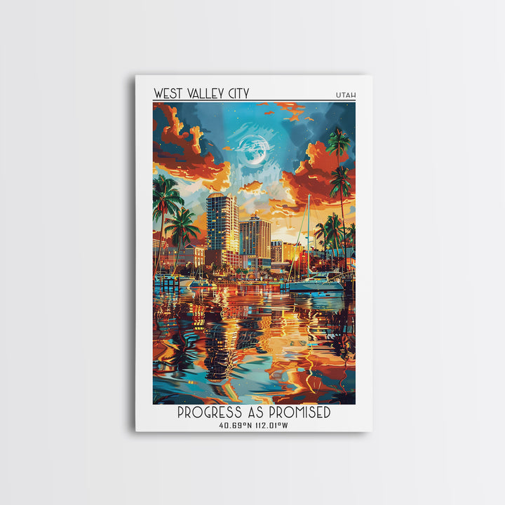 West Palm Beach Travel Poster, Framed Canvas Print, Poster Print, Travel Wall Art, Travel Posters, Minimalist Poster, Fine Art Print