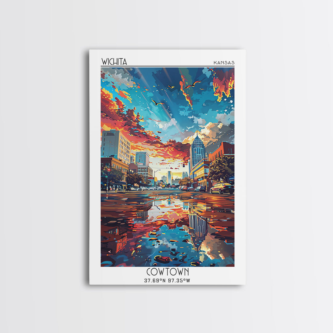Wichita Falls Travel Poster, Canvas Print, Retro Travel Poster, City Wall Art, Vintage Travel Print, Wanderlust Gift, Vintage Poster