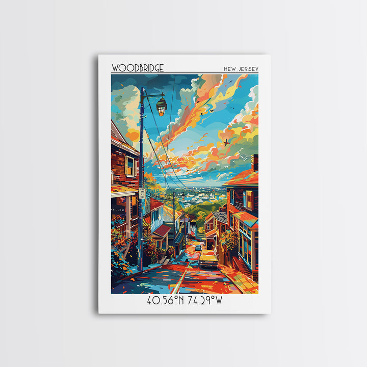 Woodbridge Travel Poster, Canvas Print, Travel Wall Decor, Minimalist Poster, Living Room Wall Art, Retro Travel Print, Poster Print