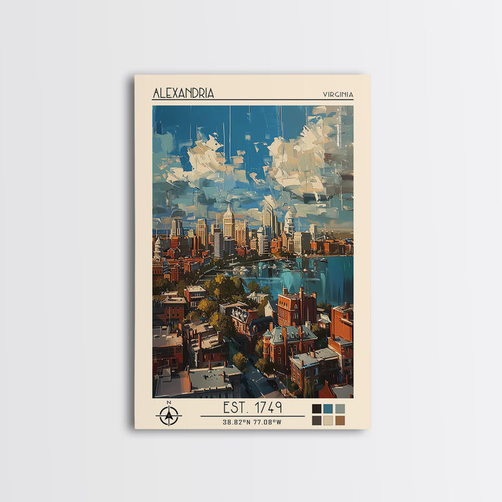 Alexandria Travel Poster, Canvas Print, Travel Wall Art, City Wall Art, Vintage Poster, Art Print, Minimalist Poster, Vintage Travel