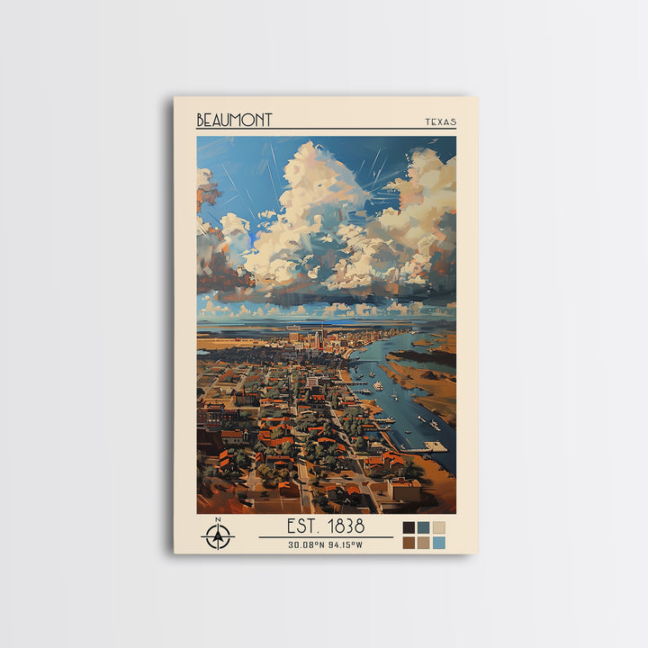 Beaumont Travel Poster, Canvas Print, City Travel Poster, Vintage City Poster, Minimalist Poster, Fine Art Print, Vintage Travel Art