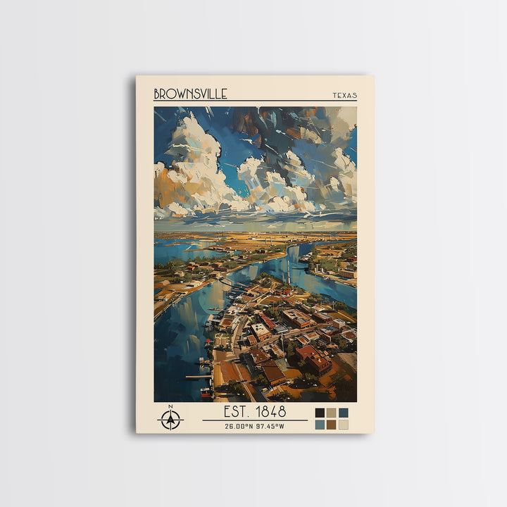 Brownsville Travel Poster, Canvas Print, Poster Print, Travel Wall Art, Minimalist Poster, Fine Art Print, City Art Print, Art Print
