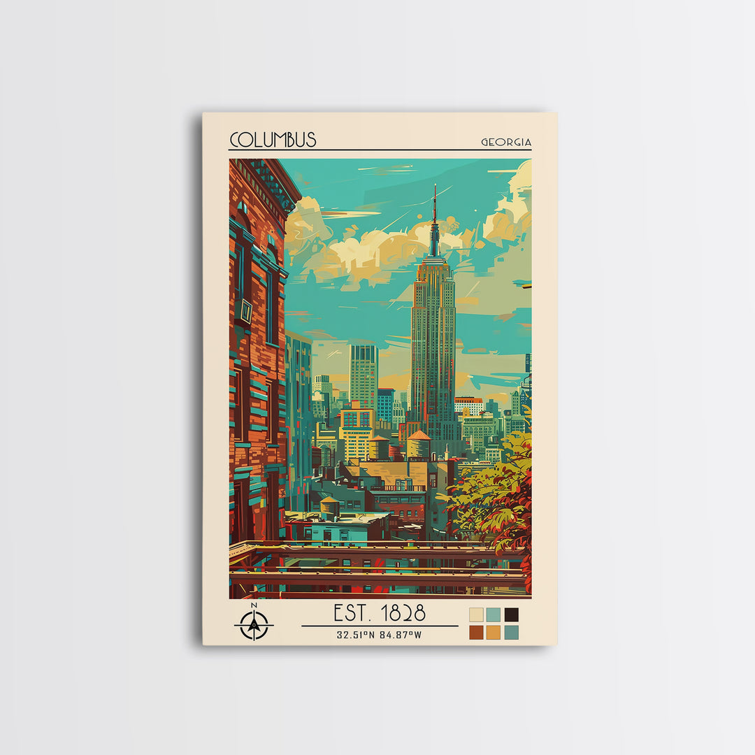 Columbus Ohio Travel Poster, Canvas Print, City Travel Poster, Travel Wall Art, Minimalist Poster, City Art Print, Modern Wall Decor