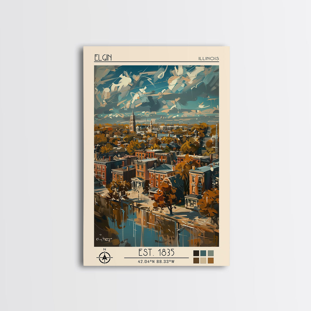 Elgin Travel Poster, Canvas Print, Travel Wall Art, City Wall Art, Art Print, Vintage Travel Print, Travel Posters, Travel Art Print