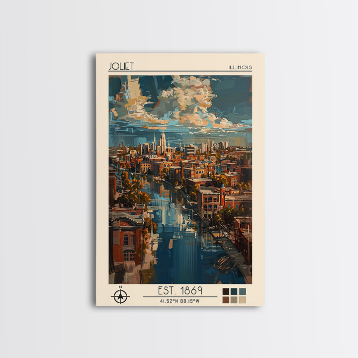 Joliet Travel Poster, Canvas Print, Poster Print, Travel Wall Art, Gallery Wall Set, Art Print, Vintage Travel Print, Travel Posters