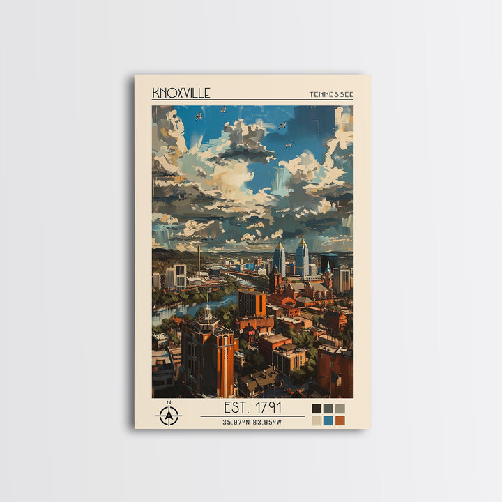 Knoxville Travel Poster, Canvas Print, Vintage Travel Print, City Wall Art, Poster Art, Poster Print, Vintage Travel, Fine Art Print
