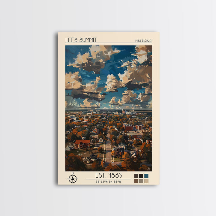 Lees Summit Travel Poster, Canvas Print, Retro Wall Art, Travel Print, Travel Decor, Wall Art, Home Decor, Travel Prints, Poster Art