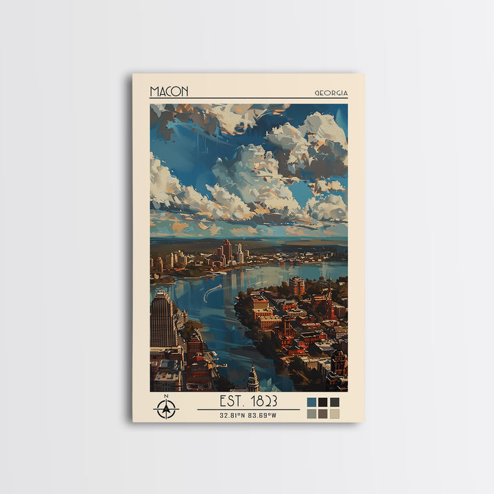 Macon Travel Poster, Canvas Print, Travel Wall Decor, Minimalist Poster, Modern Wall Decor, Poster Print, Travel Print, Travel Decor