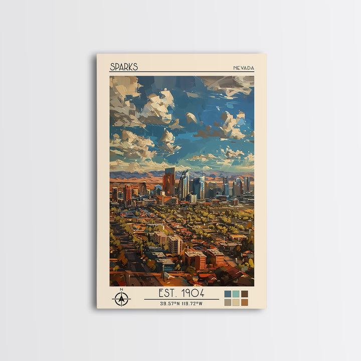 Sparks Travel Poster, Framed Canvas Print, City Travel Poster, Vintage City Poster, Poster Art, Retro Travel Poster, Wanderlust Gift