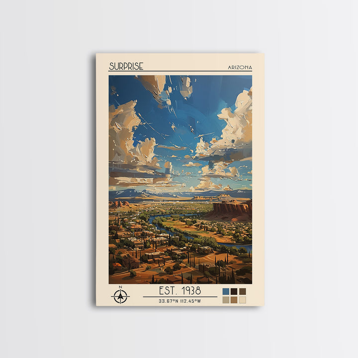 Surprise Travel Poster, Canvas Print, Travel Prints, Landscape Art, Vintage City Poster, Travel Print, Wall Art, Retro Travel Poster