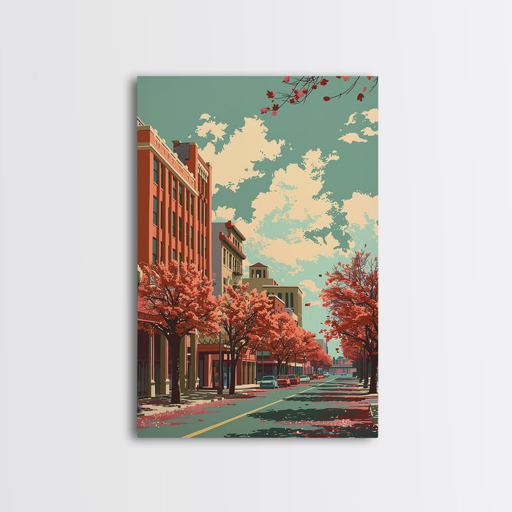 Amarillo Travel Poster, Framed Canvas Print, Retro Travel Poster, City Wall Art, Retro Travel Print, Vintage Travel, Vintage Posters