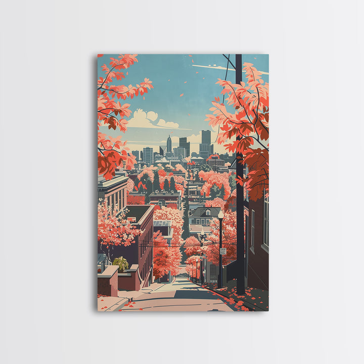 Ann Arbor Travel Poster, Framed Canvas Print, City Travel Poster, Vintage City Poster, Poster Print, Vintage Posters, Retro Wall Art
