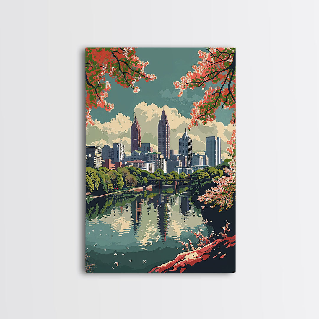 Atlanta Travel Poster, Framed Canvas Print, City Travel Poster, Travel Wall Decor, Travel Decor, Retro Travel Poster, Fine Art Print