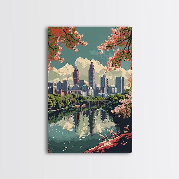 Atlanta Travel Poster, Framed Canvas Print, City Travel Poster, Travel Wall Decor, Travel Decor, Retro Travel Poster, Fine Art Print