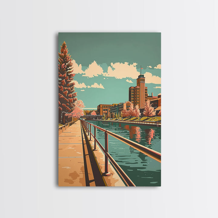 Aurora Illinois Travel Poster, Canvas Print, Travel Prints, Landscape Art, Living Room Wall Art, Modern Wall Decor, Gallery Wall Set