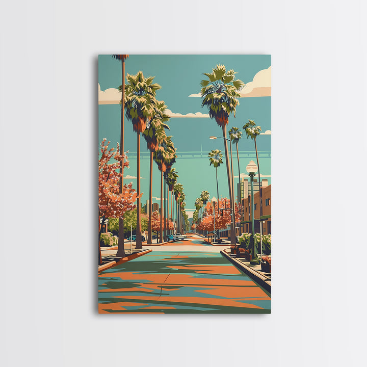 Bakersfield Travel Poster, Framed Canvas Print, Travel Wall Decor, Minimalist Poster, Art Print, Travel Wall Art, City Travel Poster