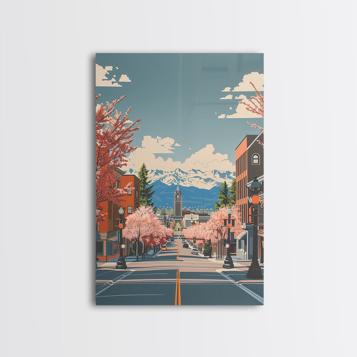 Billings Travel Poster, Framed Canvas Print, Travel Prints, Landscape Art, Living Room Wall Art, Travel Art Print, Home Office Decor