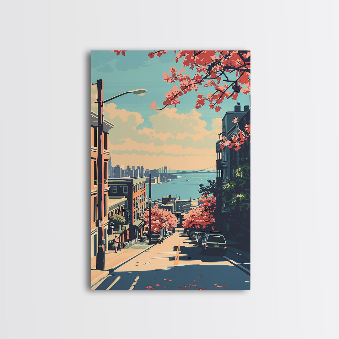 Bridgeport Travel Poster, Canvas Print, City Art Print, Travel Wall Art, Wall Art, Vintage Poster, Vintage Travel Art, Landscape Art