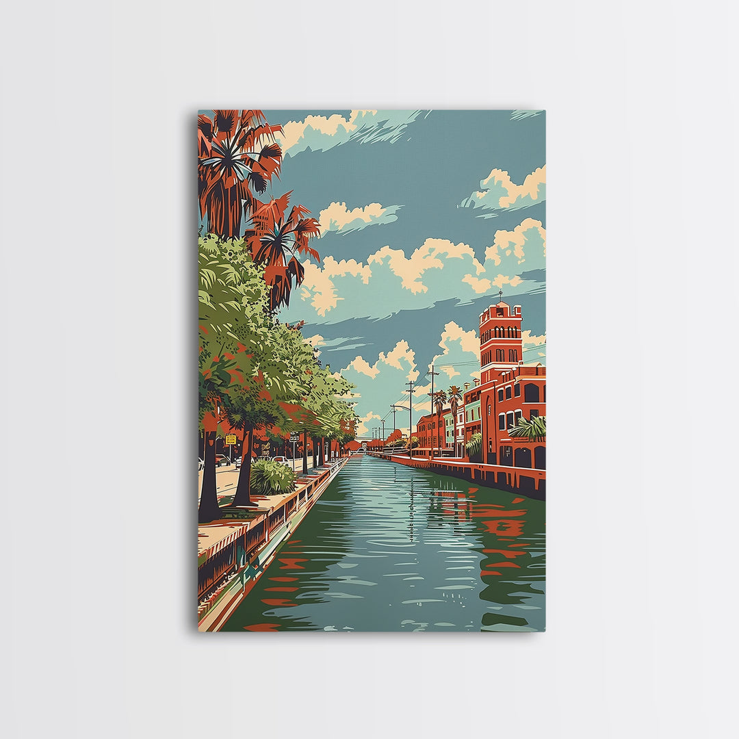 Brownsville Travel Poster, Framed Canvas Print, Retro Wall Art, Travel Print, Retro Travel Print, Vintage Travel Art, City Art Print