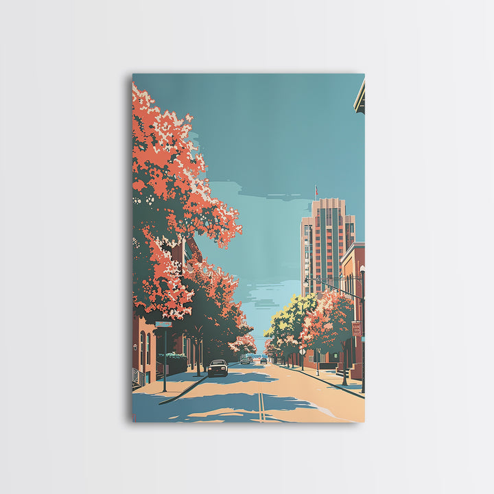 Carrollton Travel Poster, Framed Canvas Print, City Art Print, Travel Wall Art, Vintage Travel Print, Wall Art, Living Room Wall Art