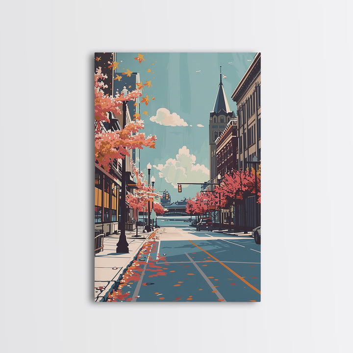 Cedar Rapids Travel Poster, Canvas Print, Travel Wall Art, City Wall Art, Minimalist Poster, City Illustration, Living Room Wall Art