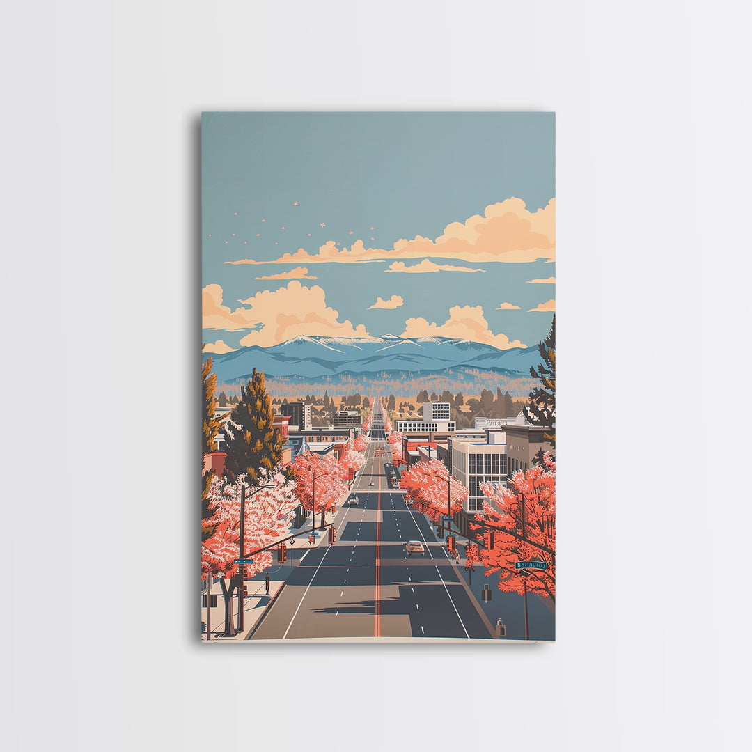 Chico Travel Poster, Framed Canvas Print, City Travel Poster, Travel Wall Art, Modern Wall Decor, Poster Print, Living Room Wall Art
