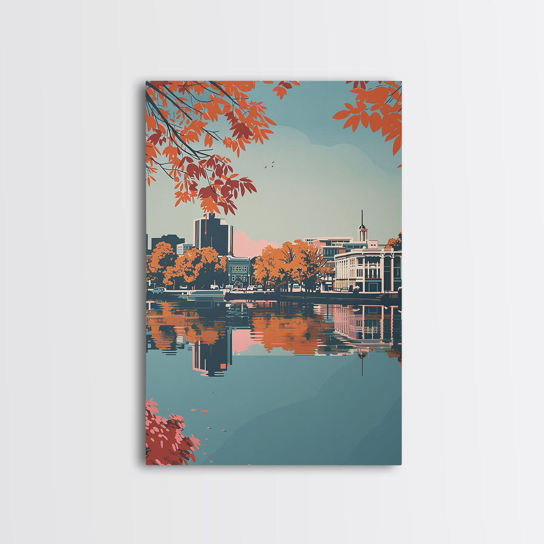 Columbia South Carolina Travel Poster, Canvas Print, Travel Prints, Landscape Art, Travel Wall Decor, Retro Travel Print, Home Decor