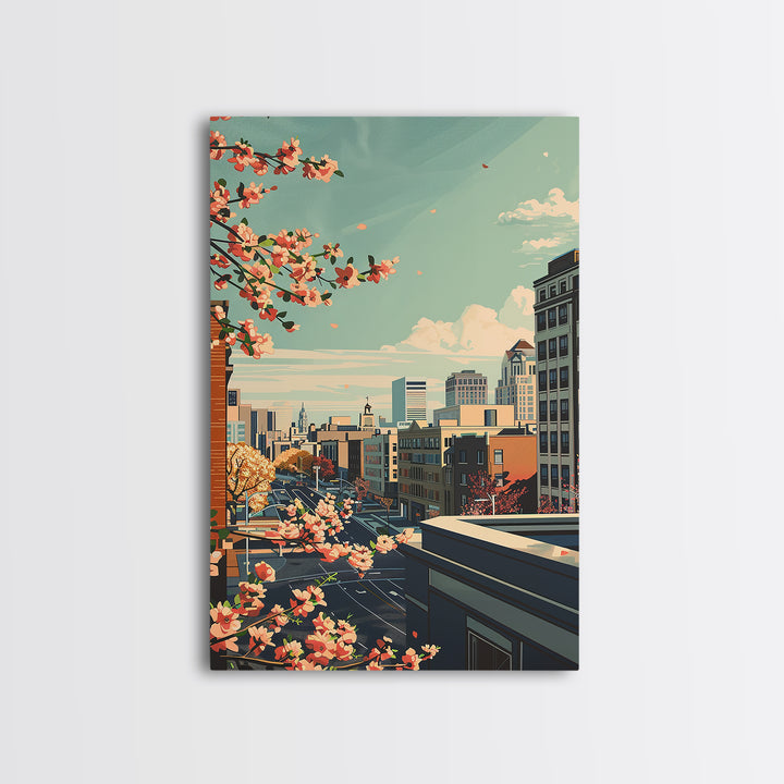 Dayton Travel Poster, Framed Canvas Print, City Travel Poster, Travel Wall Art, Home Office Decor, Travel Wall Decor, Travel Posters
