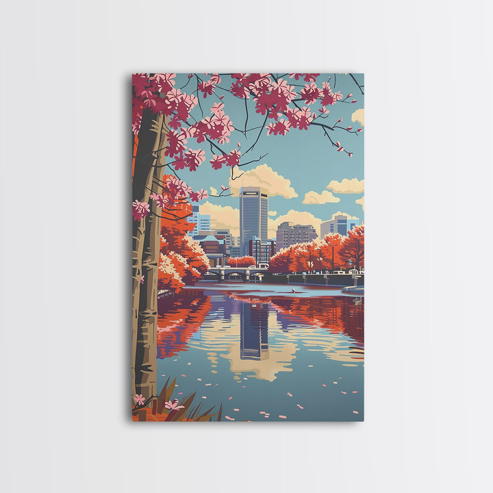 Durham Travel Poster, Canvas Print, Retro Wall Art, Travel Print, Wall Art, City Travel Poster, Retro Travel Poster, Travel Wall Art
