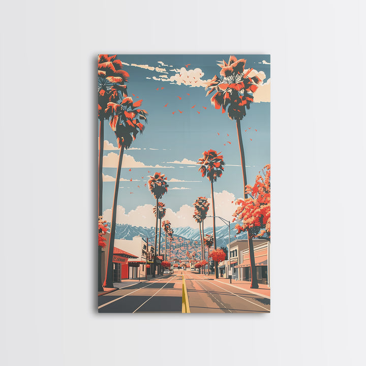 El Cajon Travel Poster, Framed Canvas Print, Travel Wall Art, City Wall Art, Vintage City Poster, Wanderlust Gift, Minimalist Poster
