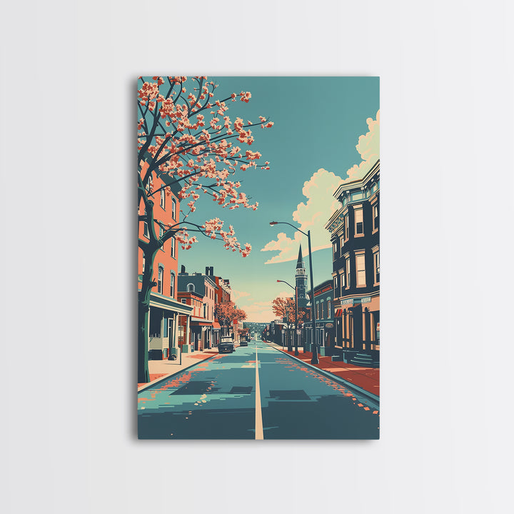 Elizabeth Travel Poster, Canvas Print, Vintage Travel Print, City Wall Art, Art Print, Gallery Wall Set, Travel Print, Landscape Art