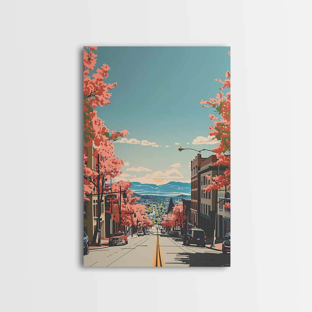 Fort Collins Travel Poster, Canvas Print, City Travel Poster, Travel Wall Art, Fine Art Print, Travel Wall Decor, Retro Travel Print