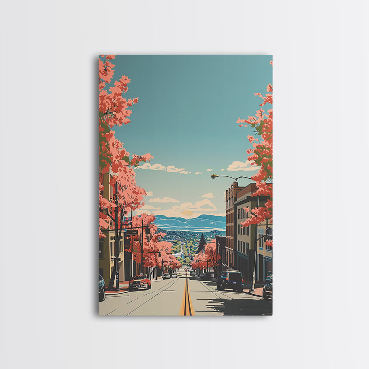 Fort Collins Travel Poster, Canvas Print, City Travel Poster, Travel Wall Art, Fine Art Print, Travel Wall Decor, Retro Travel Print