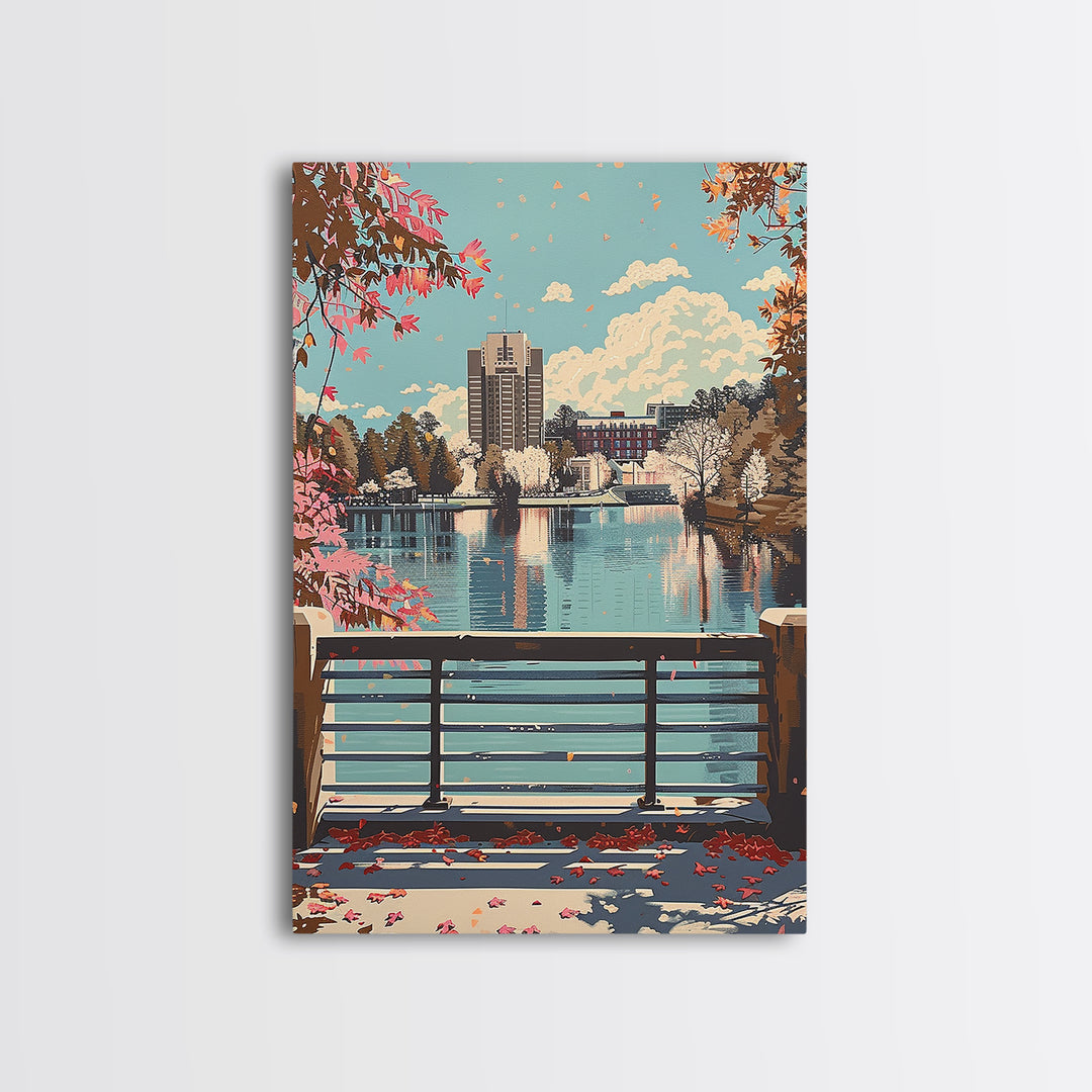 Greensboro Travel Poster, Canvas Print, City Travel Poster, Travel Wall Art, Fine Art Print, Wall Art, City Illustration, Home Decor