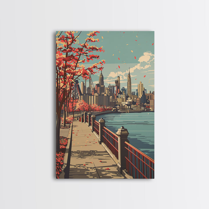 Jersey City Travel Poster, Canvas Print, City Travel Poster, Vintage City Poster, Wanderlust Gift, Vintage Travel Art, Travel Prints