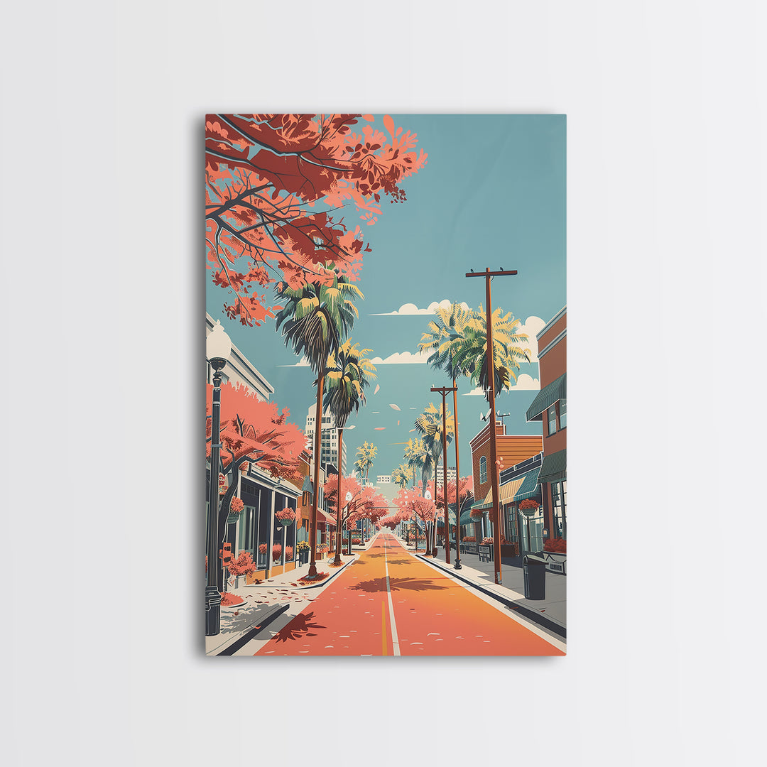 League City Travel Poster, Framed Canvas Print, Travel Prints, Landscape Art, Travel Art Print, Vintage Travel Print, Fine Art Print