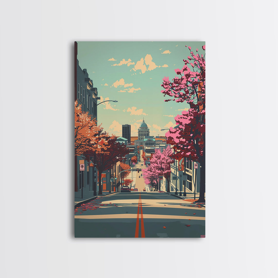 Lincoln Travel Poster, Framed Canvas Print, City Travel Poster, Vintage City Poster, Landscape Art, Travel Posters, Gallery Wall Set
