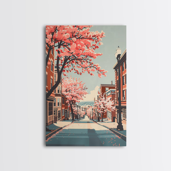 Lowell Travel Poster, Canvas Print, Retro Wall Art, Travel Print, Travel Decor, City Wall Art, Poster Print, Wall Art, Travel Prints